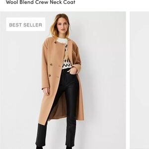 Ann Taylor Petite Tan Wool Blend Coat - like new!